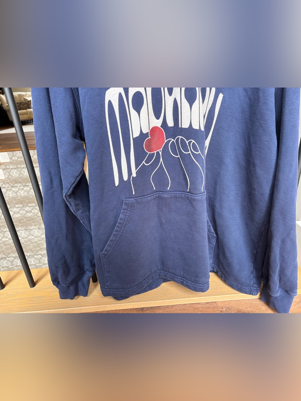 Madhappy Touch of Love Navy Blue Rare Hooded Sweatshirt - Picture 9 of 11